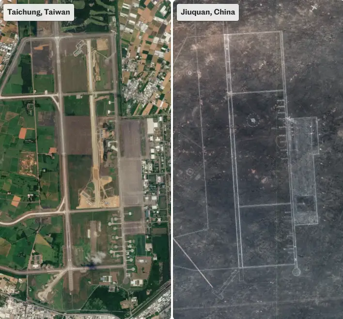 China built a replica of one of Taiwan's largest airbases, which doubles as a civilian airport for Taichung.