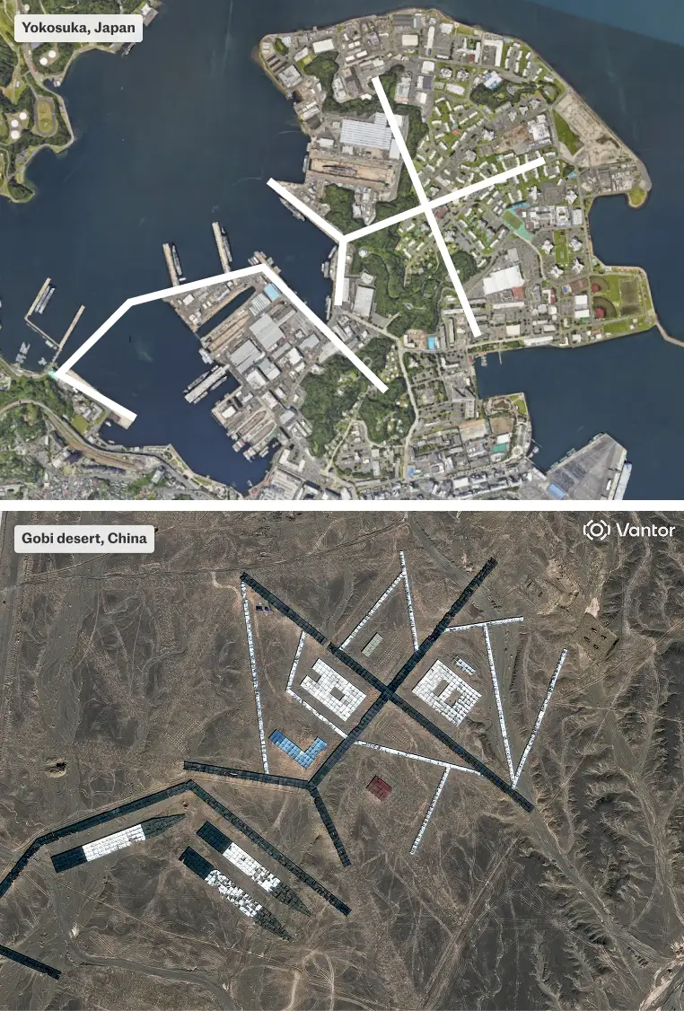 In the Gobi desert, China built a mock-up of the Yokosuka Naval Base — the US's largest naval base in Japan.