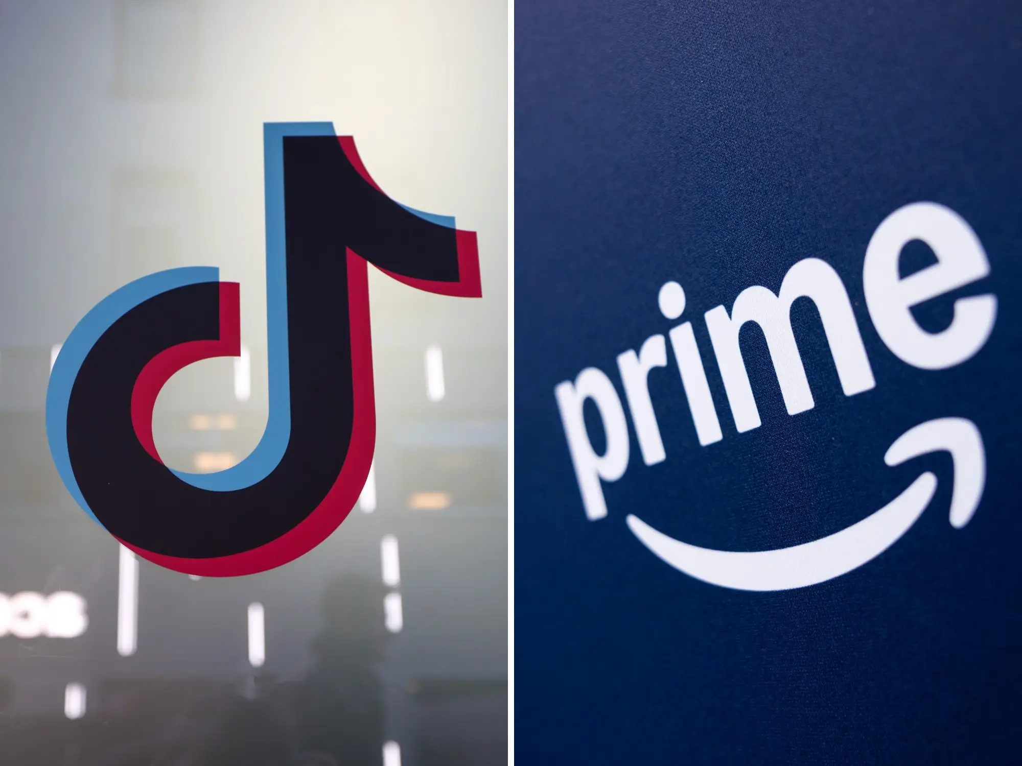 The TikTok logo and the Amazon Prime logo.