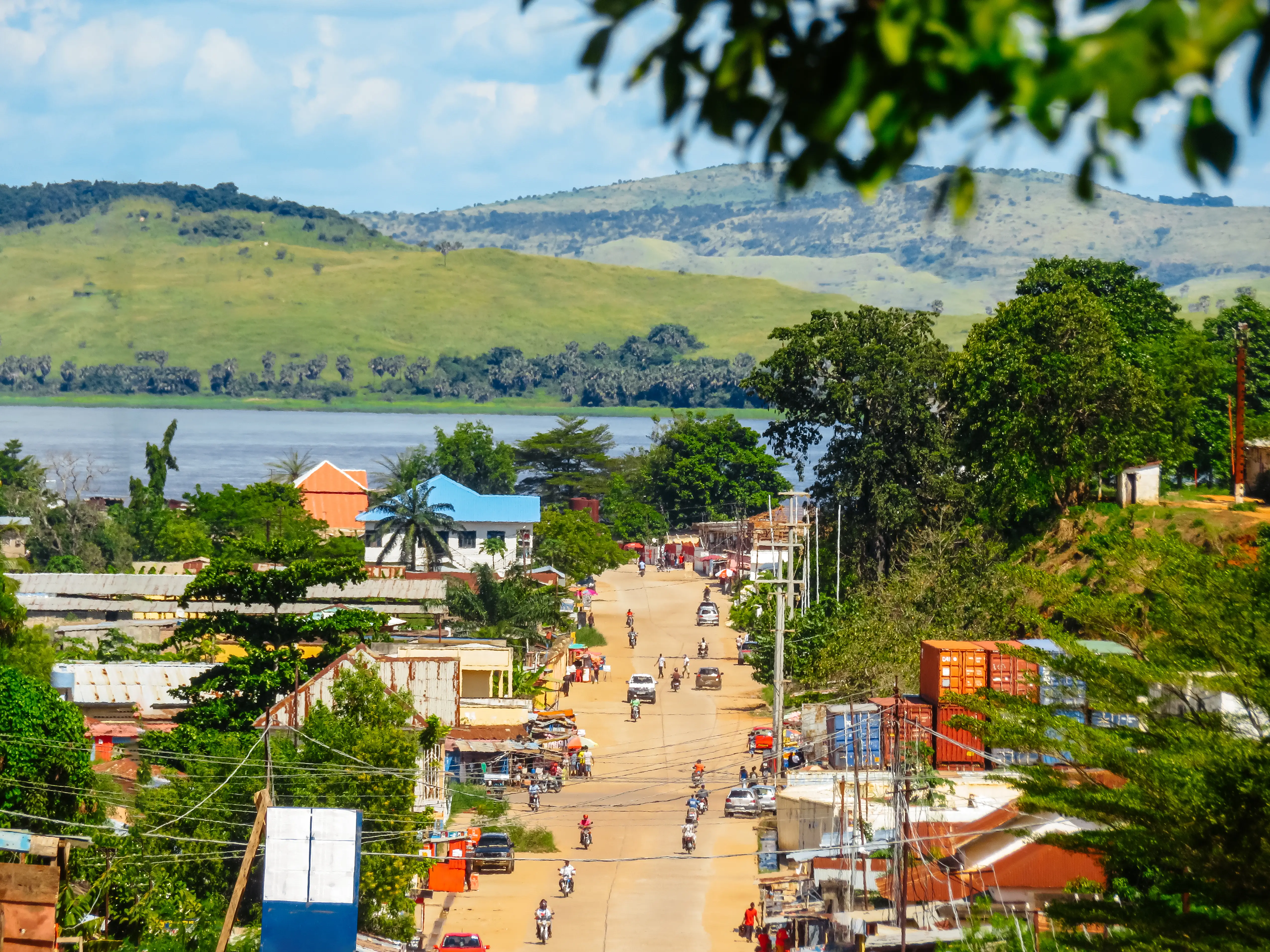 A busy road in Boma, DRC.