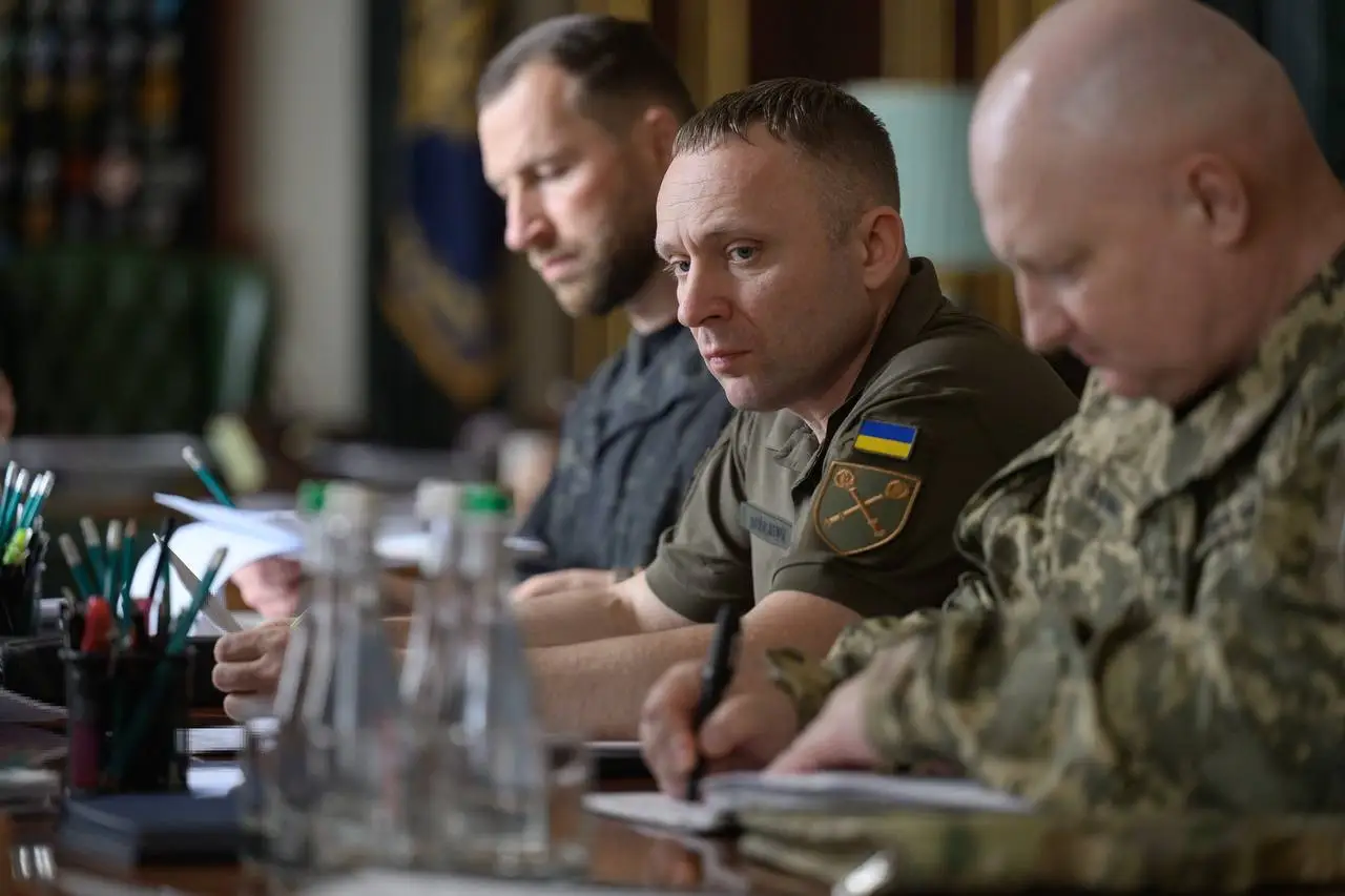 Mykhailo Drapatyi attends a meeting in the Ukrainian presidential office.