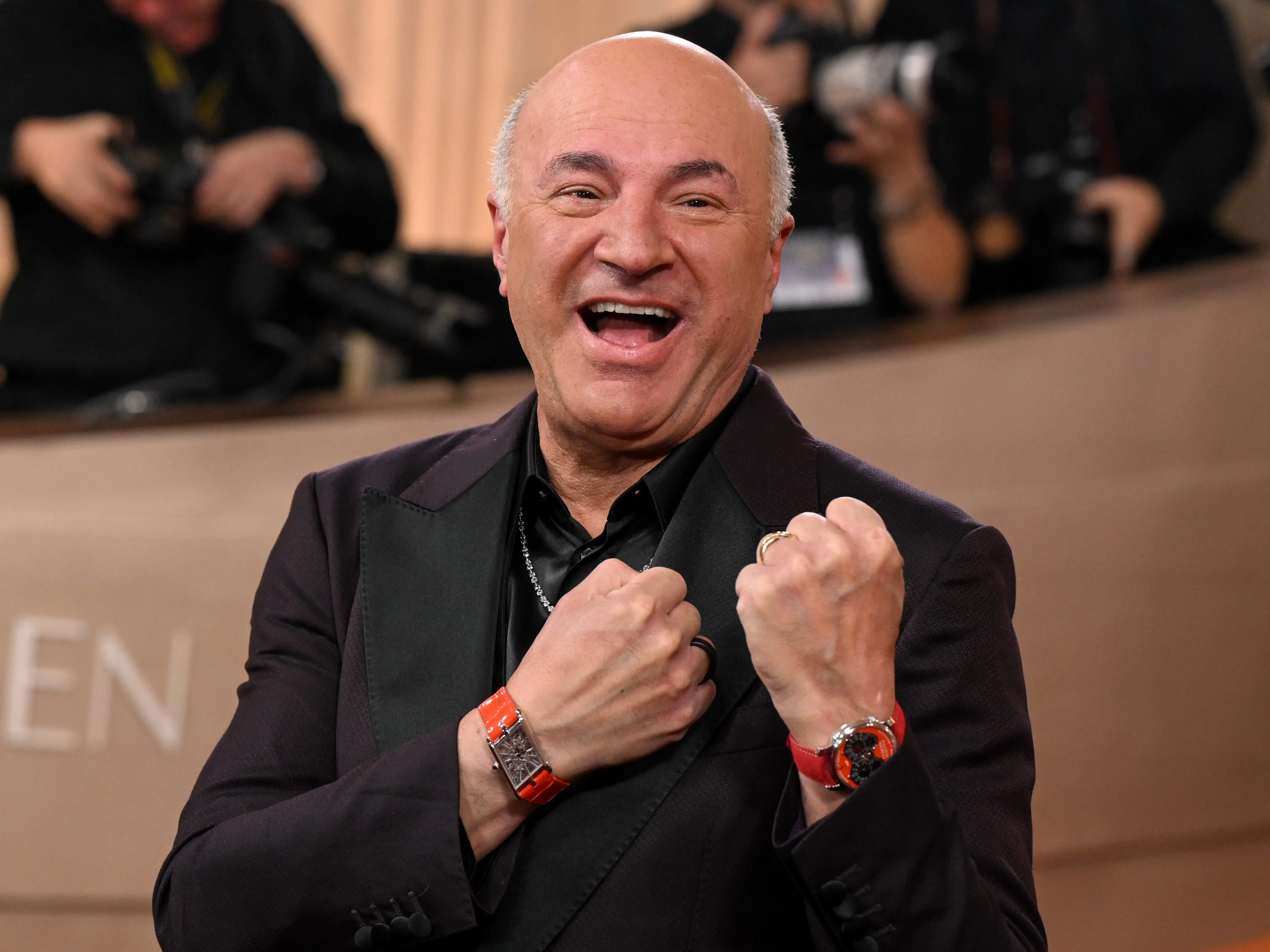 Kevin O'Leary at the 83rd Annual Golden Globes held at The Beverly Hilton on January 11, 2026 in Beverly Hills, California.