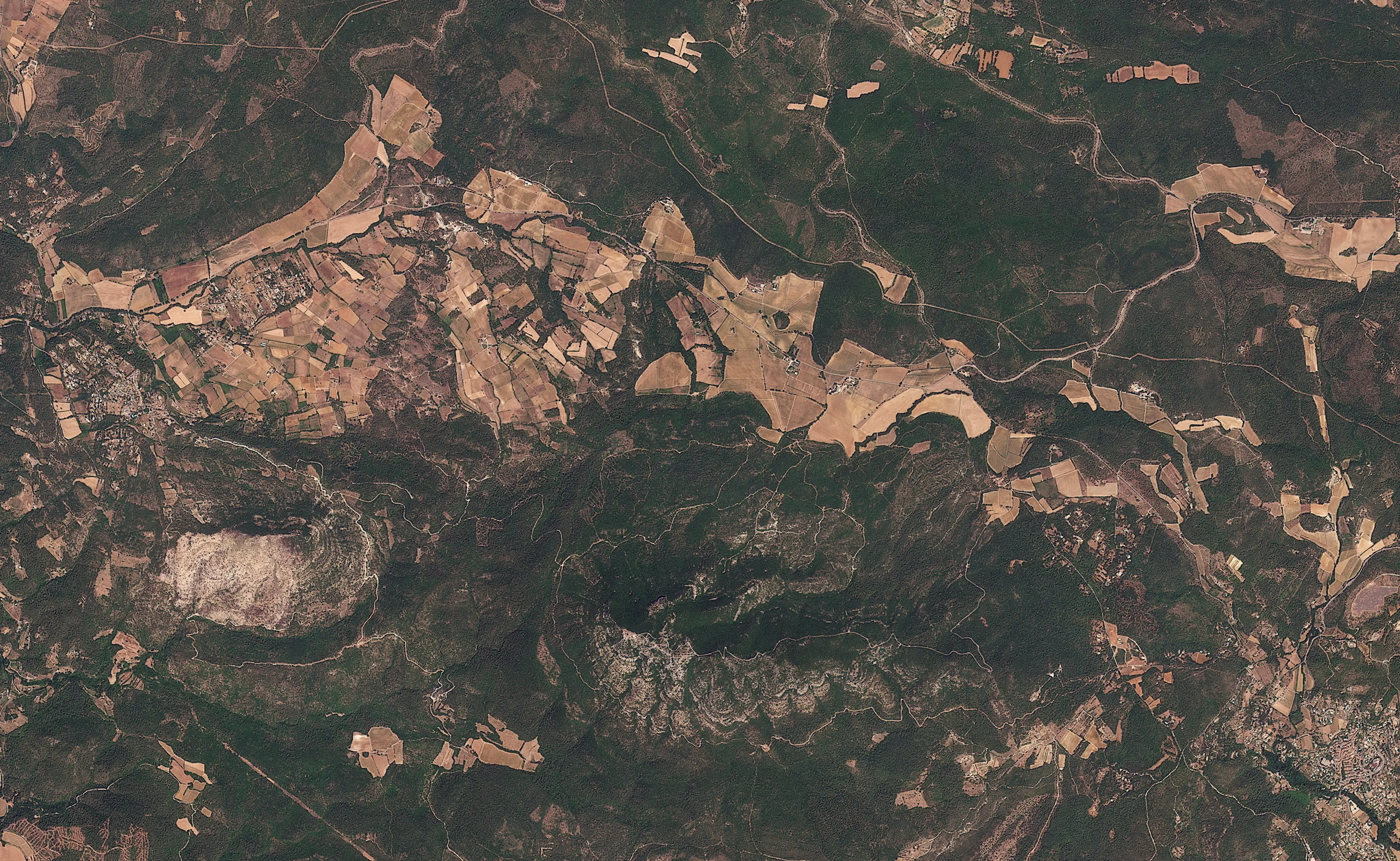 Satellite imagery shows an area before it was affected by wildfire, in Ponteves, France July 19, 2026.