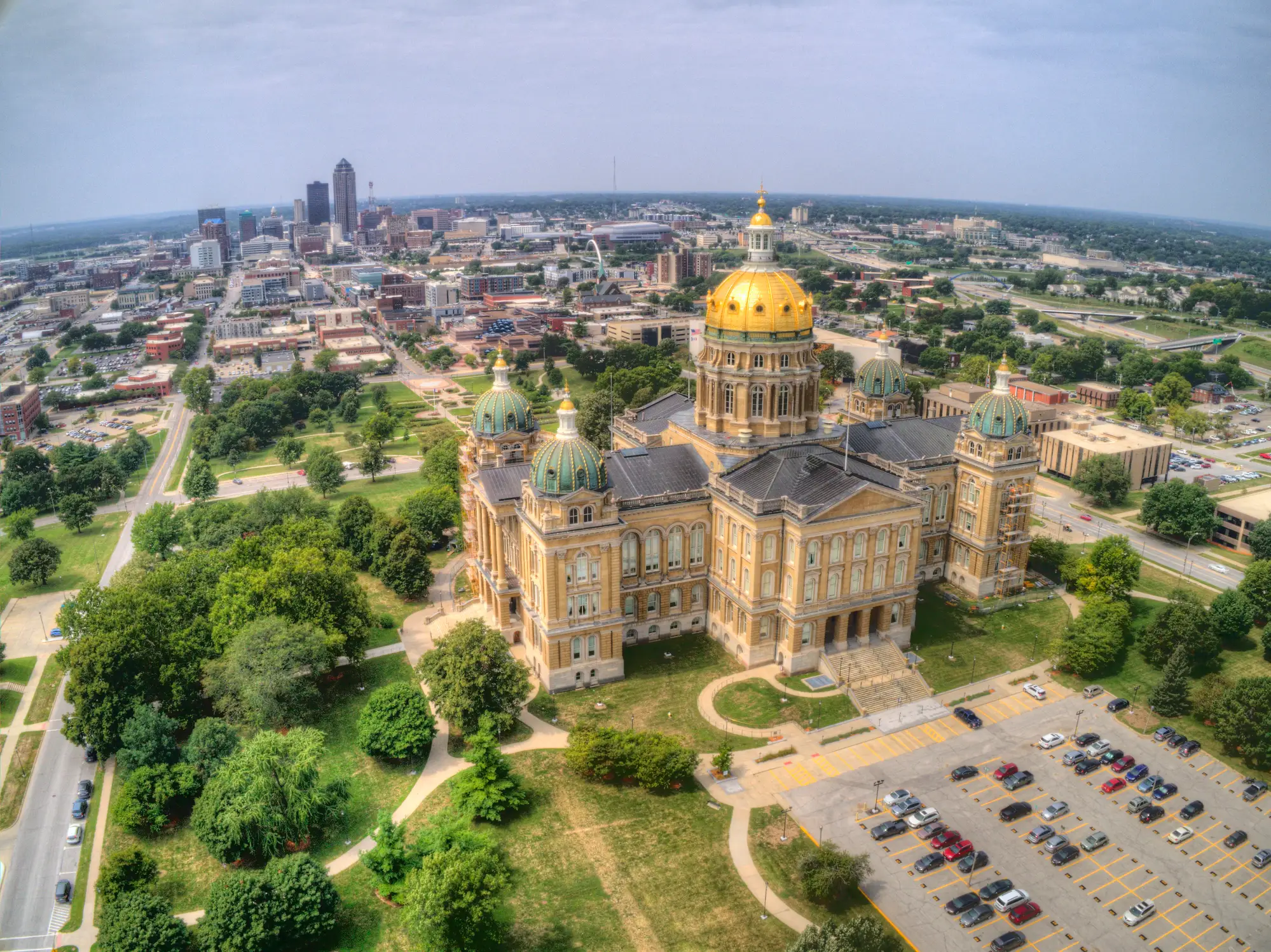 state capitol building in Des Moines, Iowa.