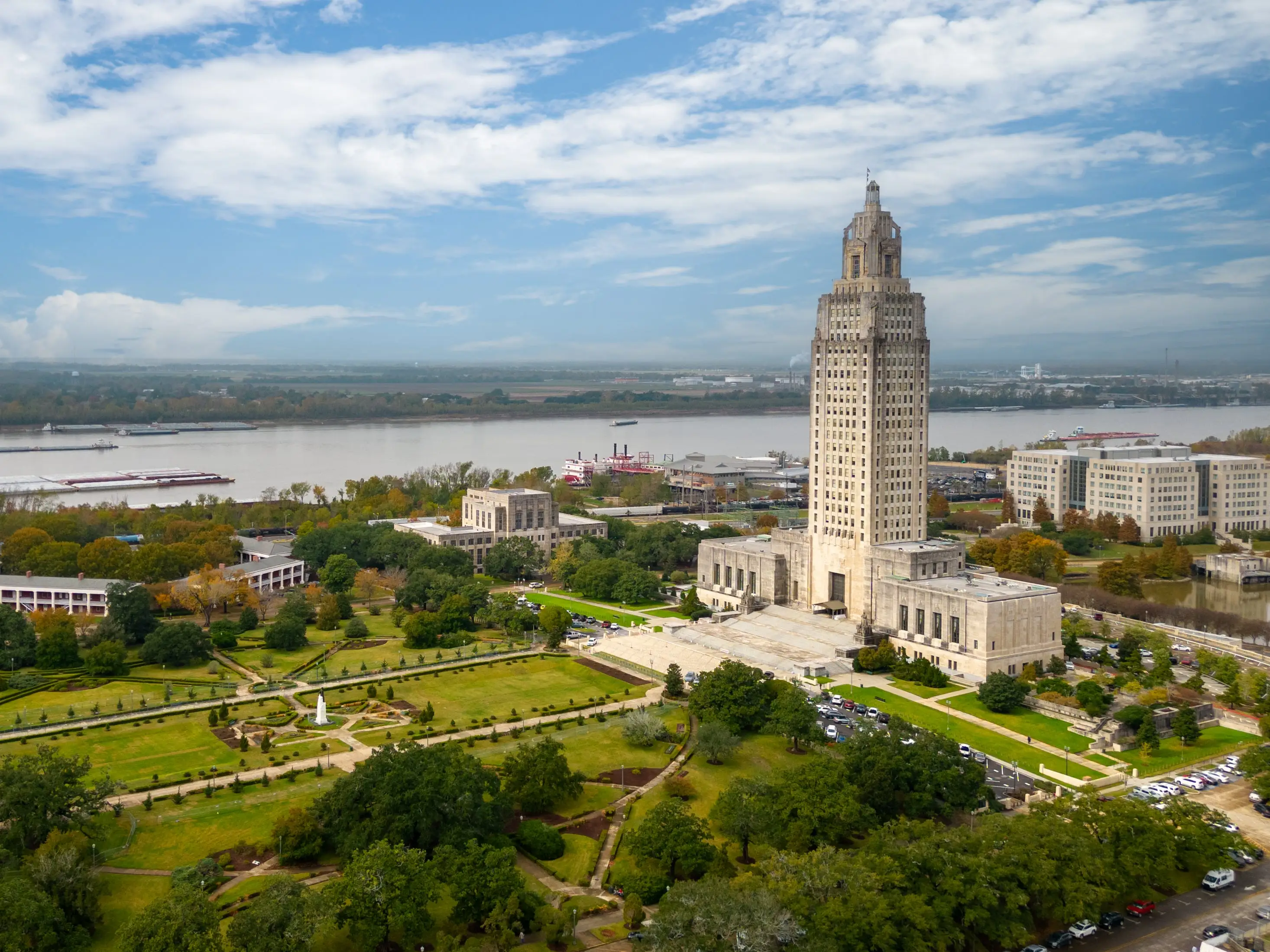 state capitol building in Baton Rouge, Lousiana.