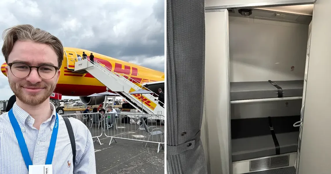 We went inside the secret crew rest area on a DHL Boeing 777 freighter, with bunk beds and reclining seats