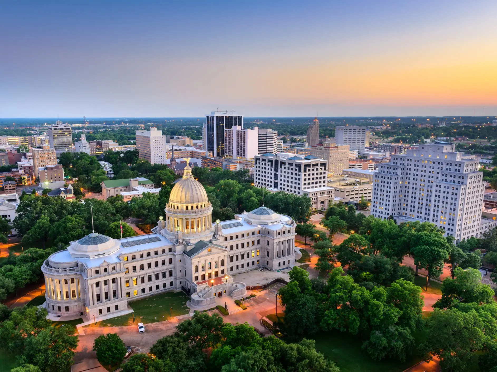 State capitol building in Jackson, Mississippi.