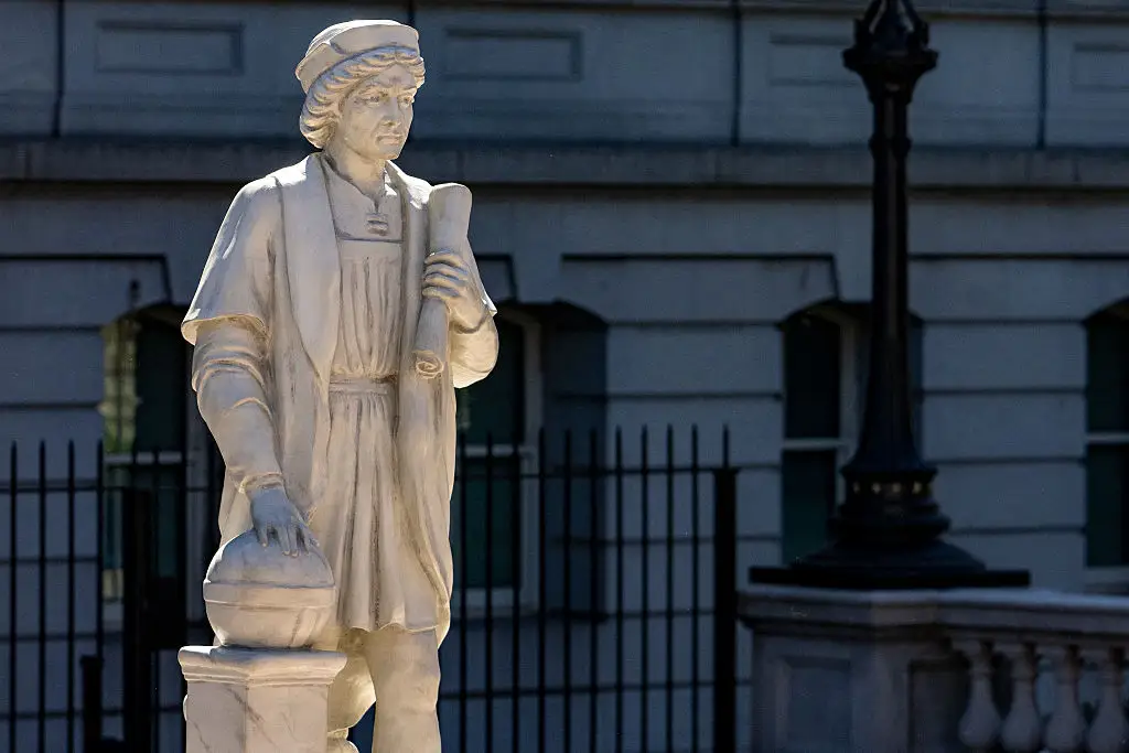 A statue of Christopher Columbus near the White House.
