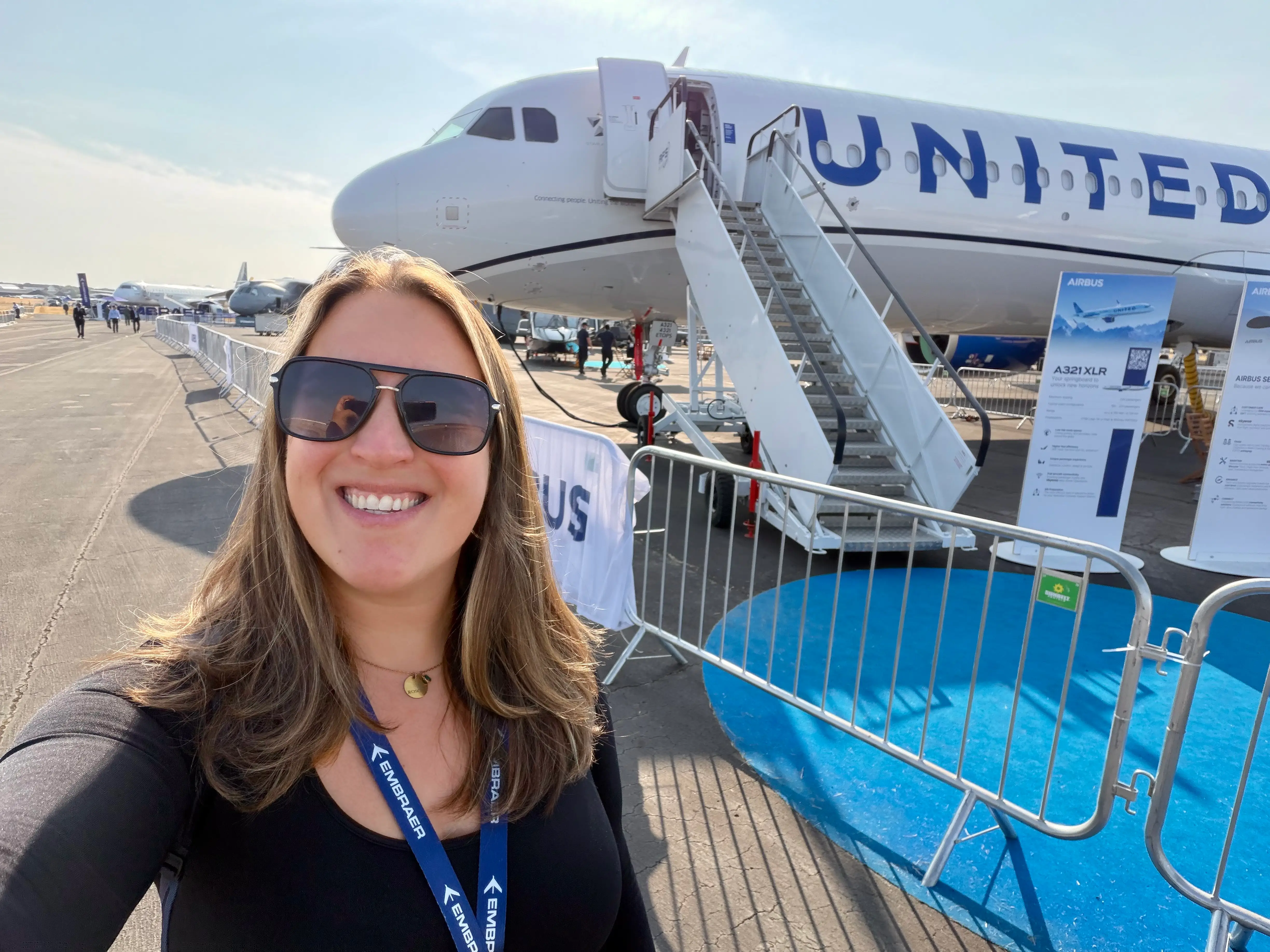 The author with the A321XLR at the airshow.