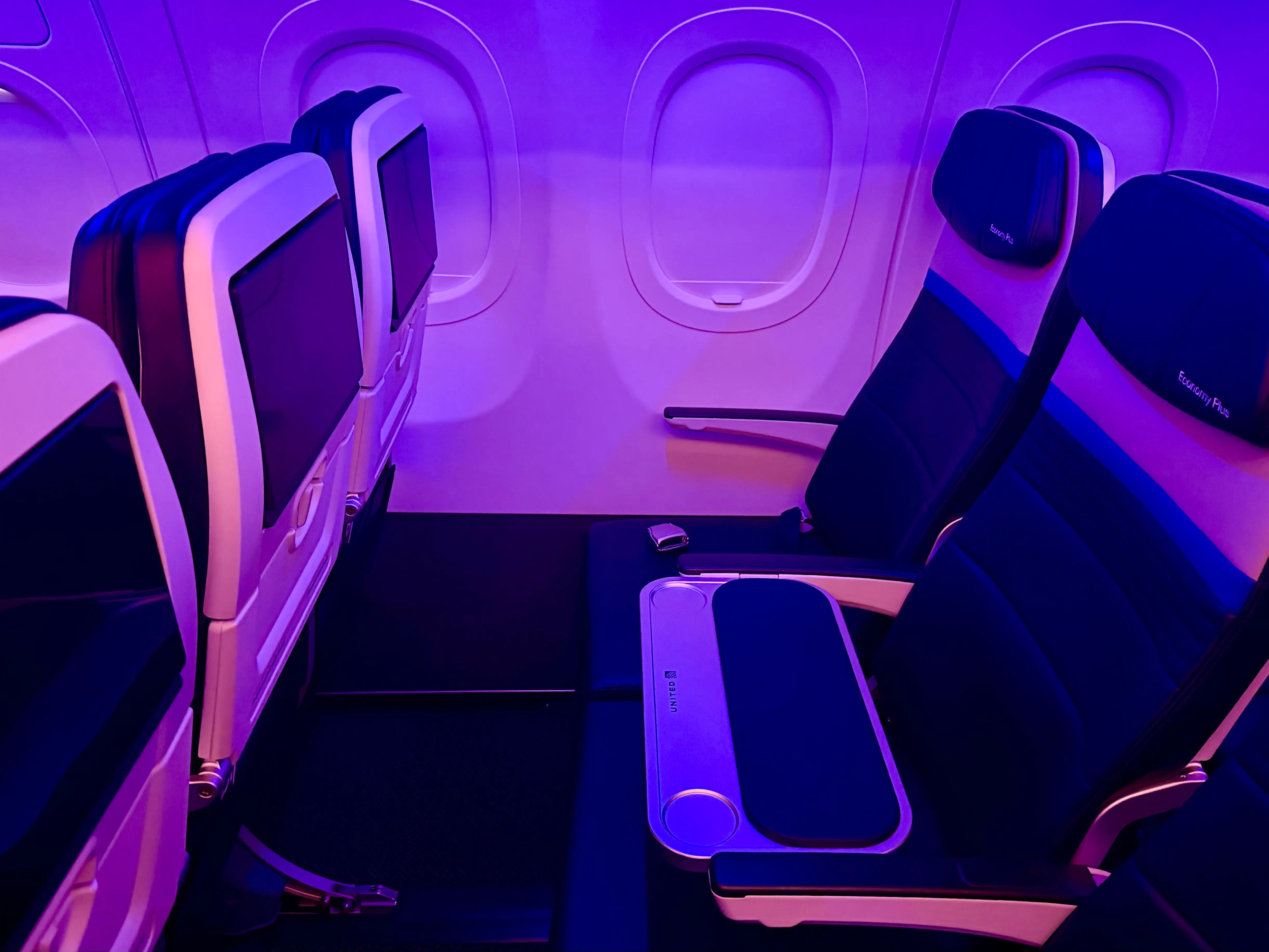 The blocked middle seat on United's A321XLR.