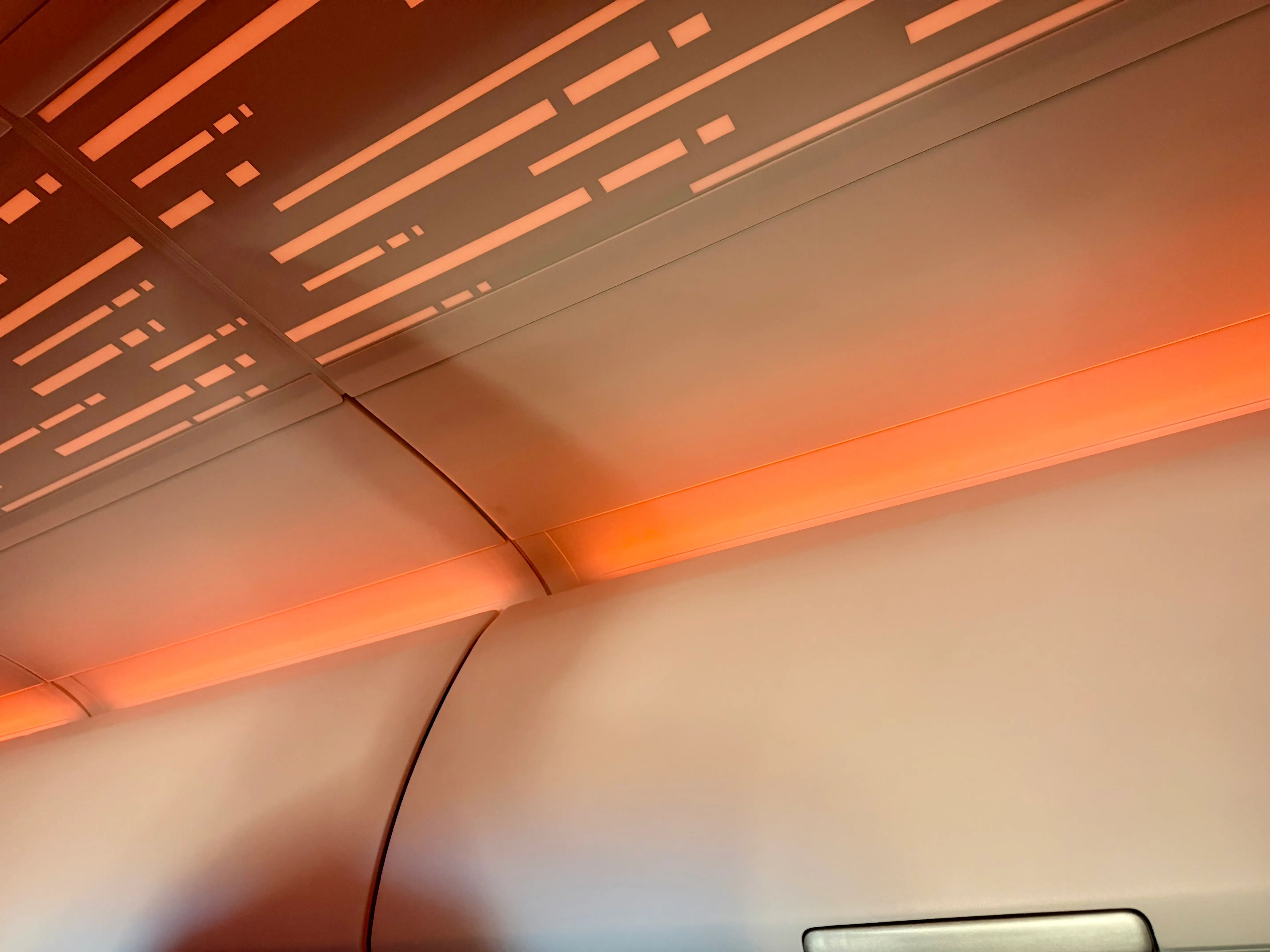 The orange mood lighting.