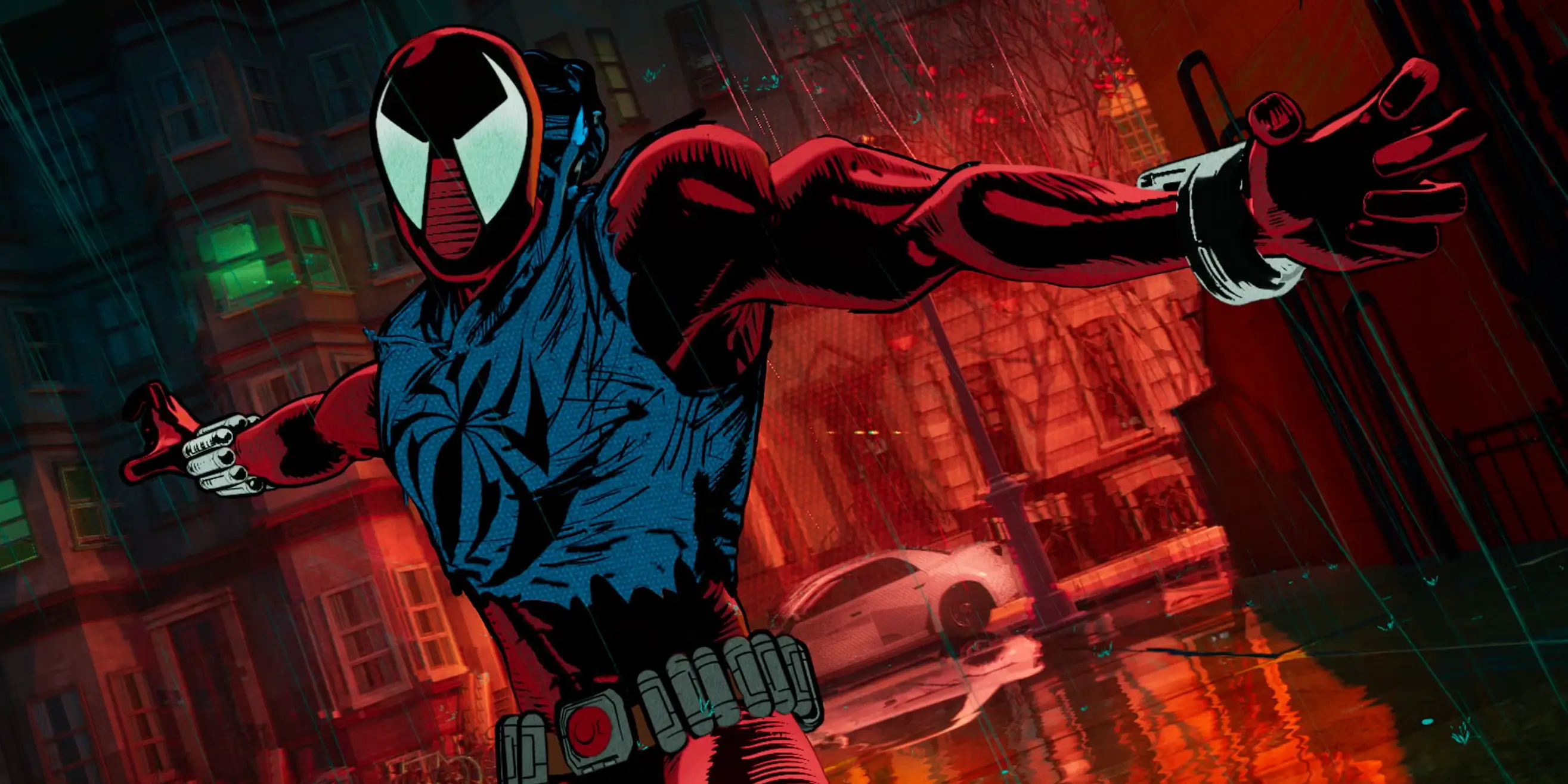 andy samberg as ben reilly/scarlet spider