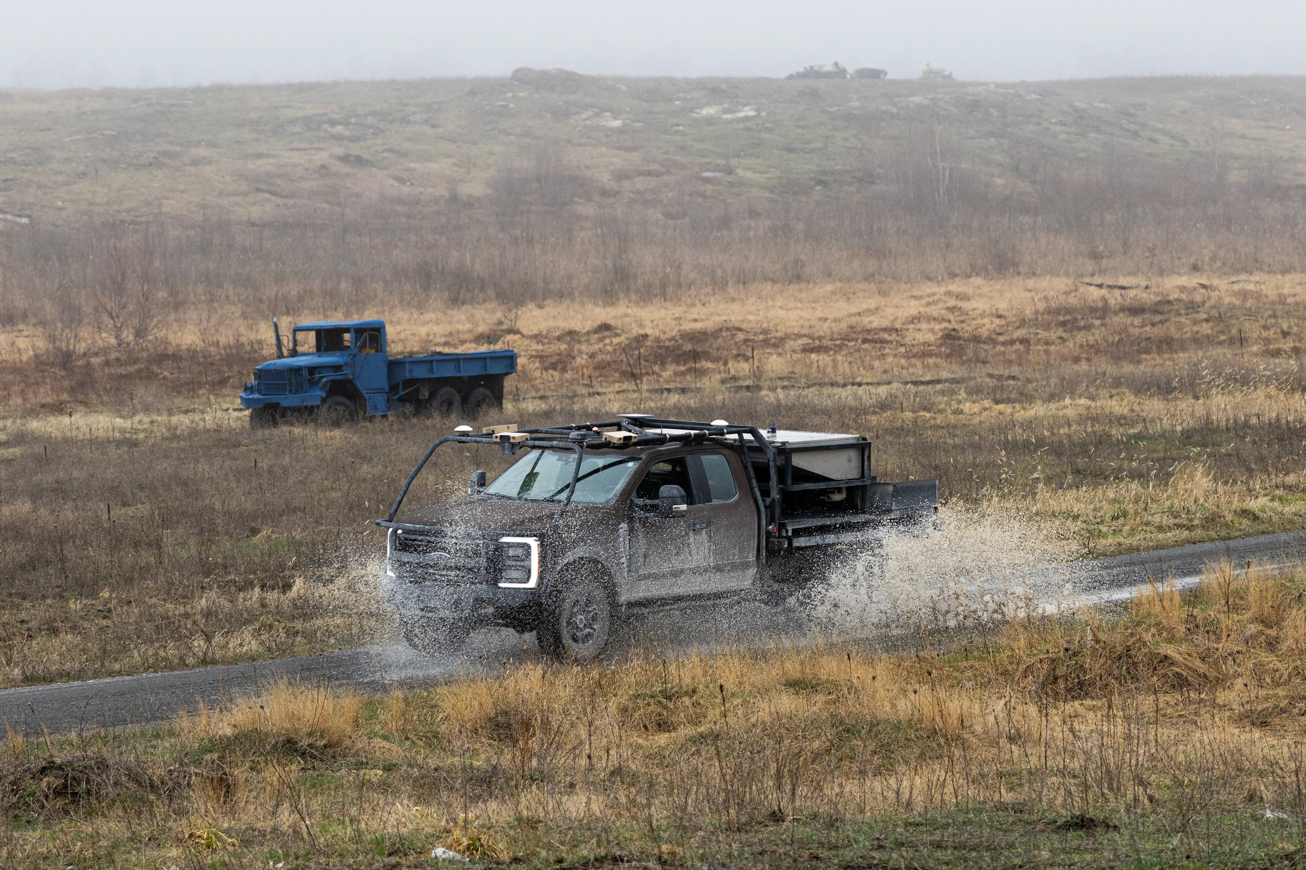 An unmanned F-250 with autonomous software.