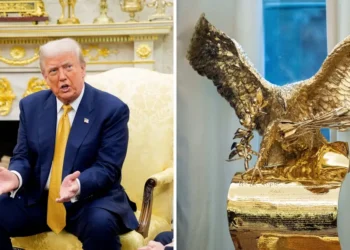 Gold sculptures, Rose Garden statues, and paintings of Trump: All of the new artwork Trump has added to the White House