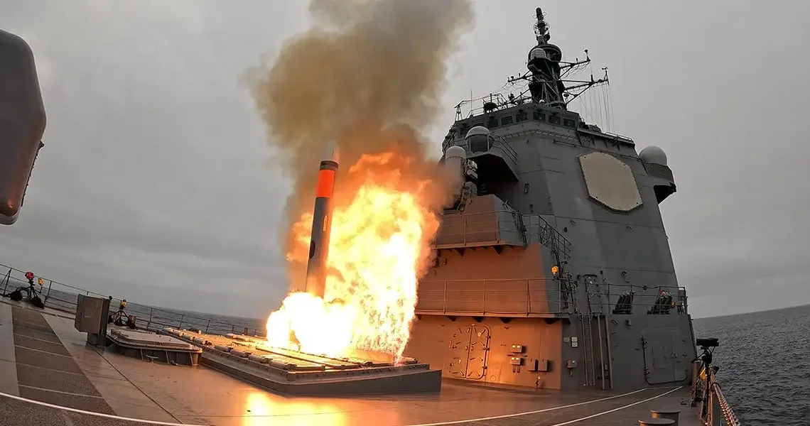 A Japanese destroyer fired its new Tomahawk missiles for the first time