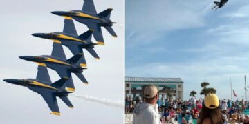 Navy Blue Angels’ ultra-low flyover causes chaos on Florida beach: ‘Thought we were going to be taken out