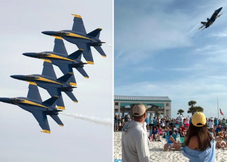 Navy Blue Angels’ ultra-low flyover causes chaos on Florida beach: ‘Thought we were going to be taken out