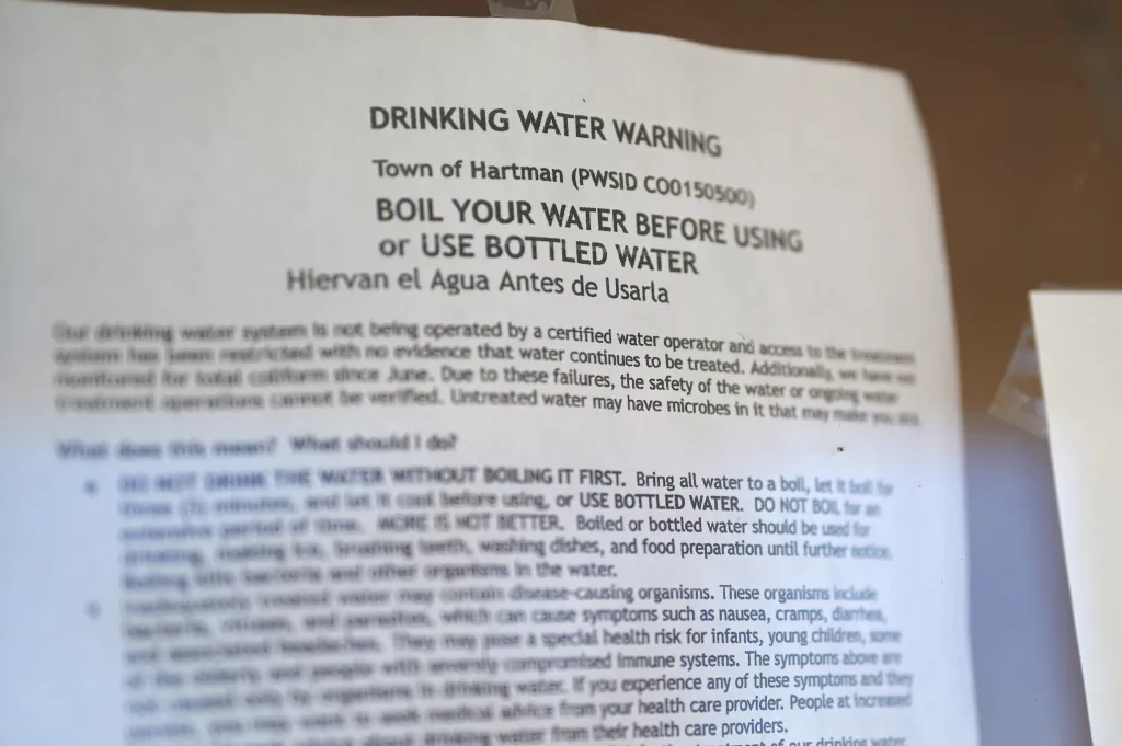 Residents of Hartman, located on the southeast side of Colorado near the Kansas border, had been subject to a water boil order since at least April.