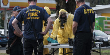 Cleanup underway after hazardous material closes major Alexandria road