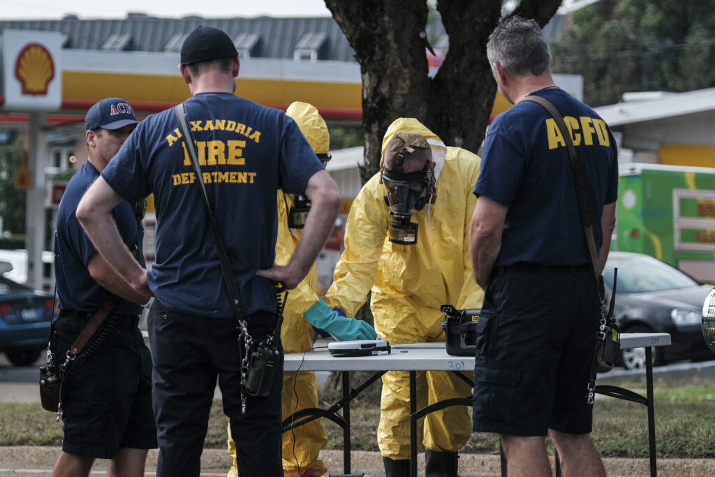 Cleanup underway after hazardous material closes major Alexandria road