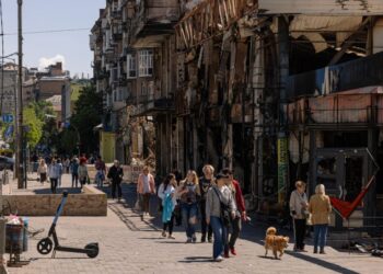 Kyiv’s most-bombed neighborhood just won’t quit