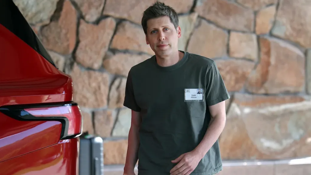 Sam Altman, CEO of OpenAI, arrives at the the Allen & Company Sun Valley Conference