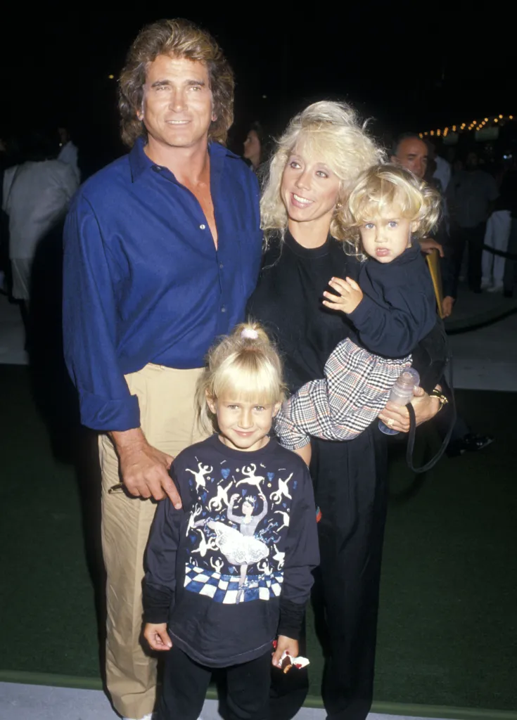 Actor Michael Landon, his wife Cindy Landon, and their children Jennifer and Sean, at the 
