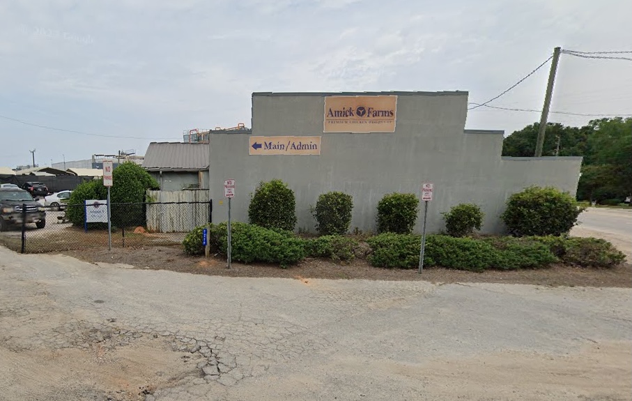 Exterior view of Amick Farms in Batesburg, South Carolina.
