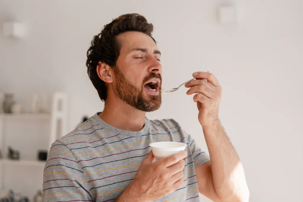 For the intervention group, the routine required consuming 100 grams of plain yogurt every day.