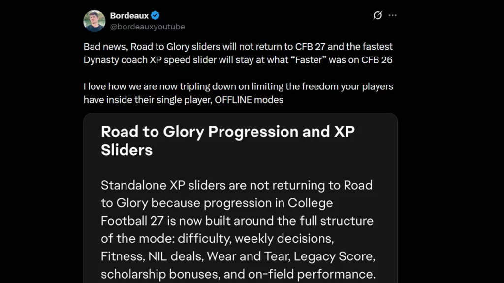 Bordeaux CFB 27 Update Backlash