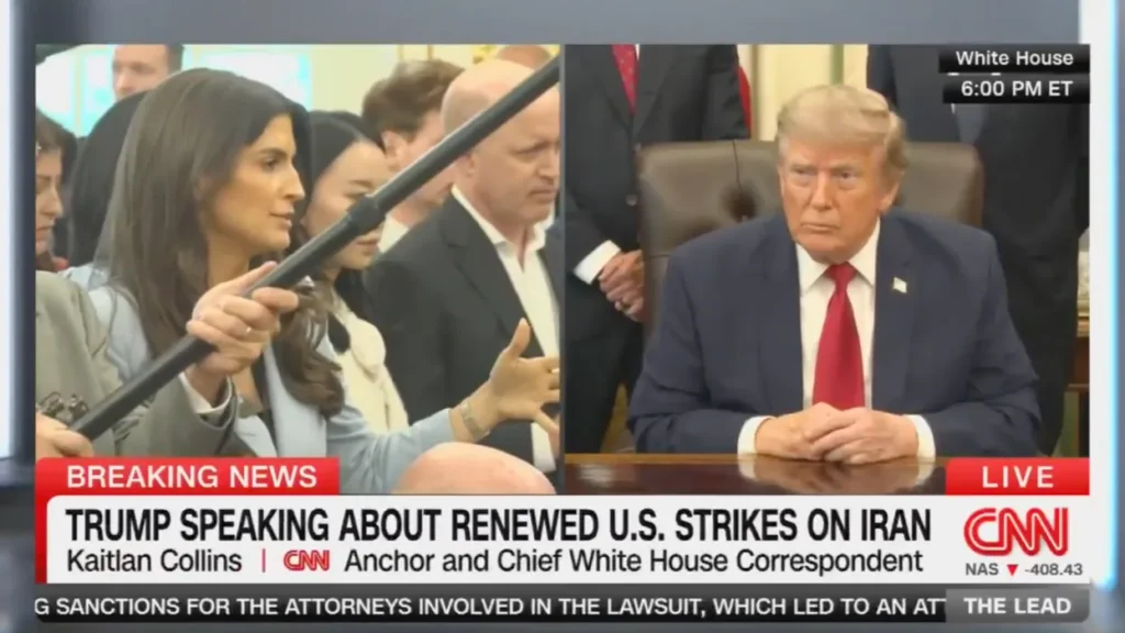 Trump rage-quits press gaggle after CNN’s Kaitlan Collins questions new war strikes