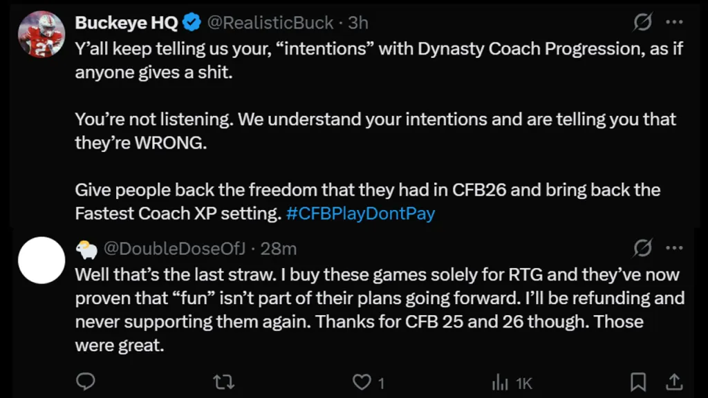 College Football 27 Players Angry