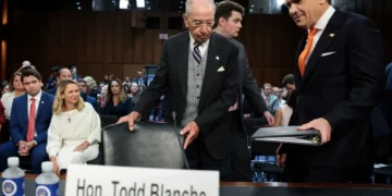Blanche makes stunning slip as GOP senator demands ‘Are you and President Trump friends?’