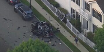 Welder miraculously walks away after car explodes with him inside in quiet NJ suburb
