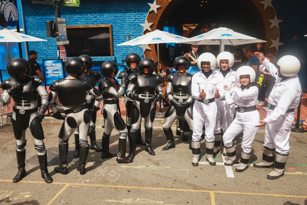 Cosplayers in Spaceball Troops attend the 2026 Comic-Con International: San Diego on July 24, 2026.