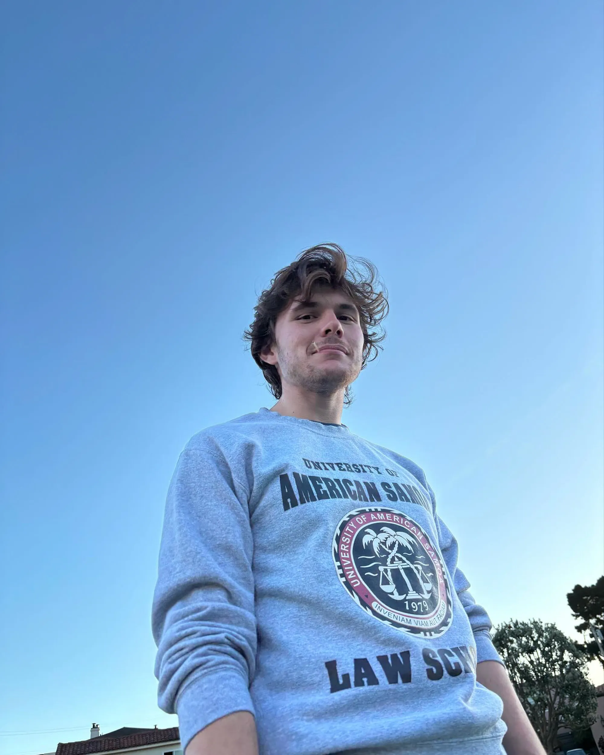 Robert Capron looks unrecognizable in a recent Instagram photo, wearing a gray sweatshirt with the text