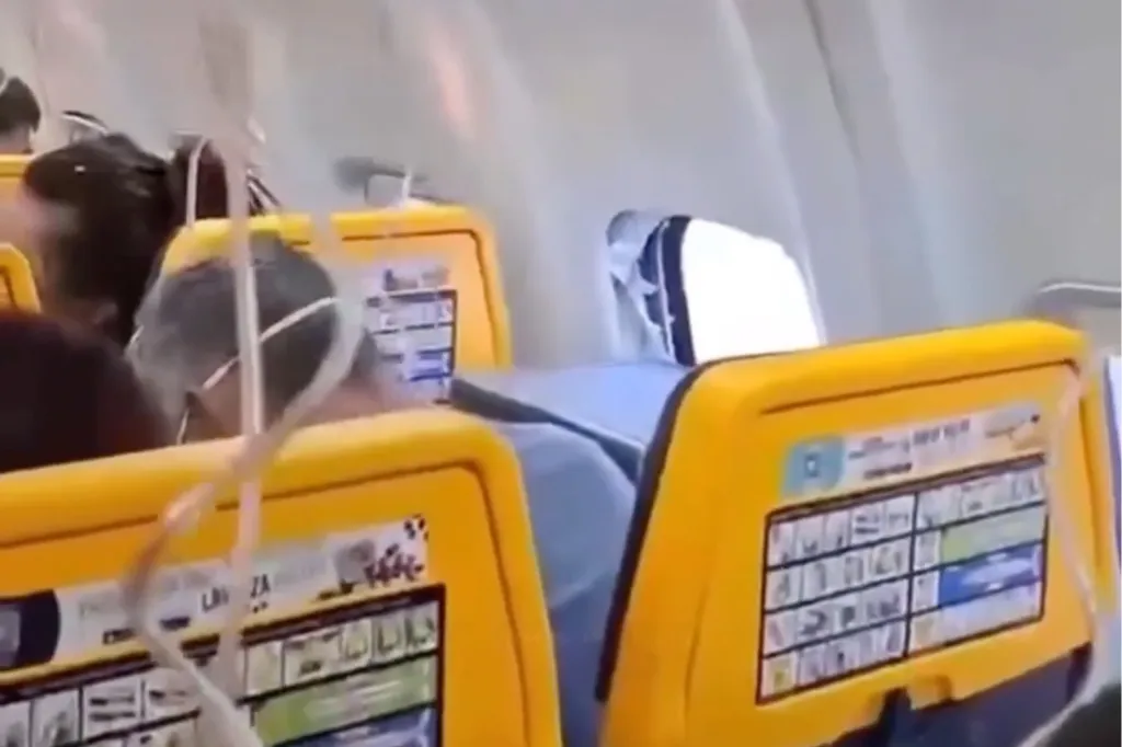 Ryanair passenger Ljubisa Karovic. was nearly sucked out of a plane window during a flight out of Greece.