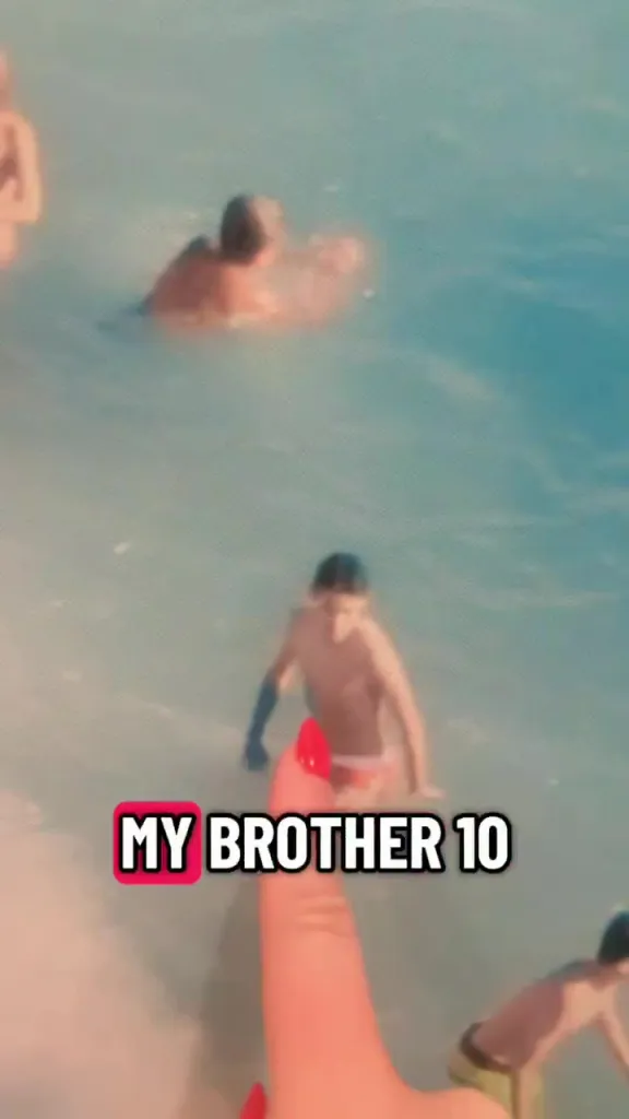 Image of people swimming in water with text