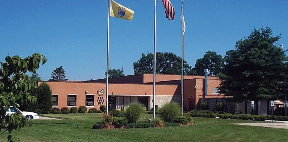 Exterior of the Federal Correctional Institution at Fort Dix in New Jersey.