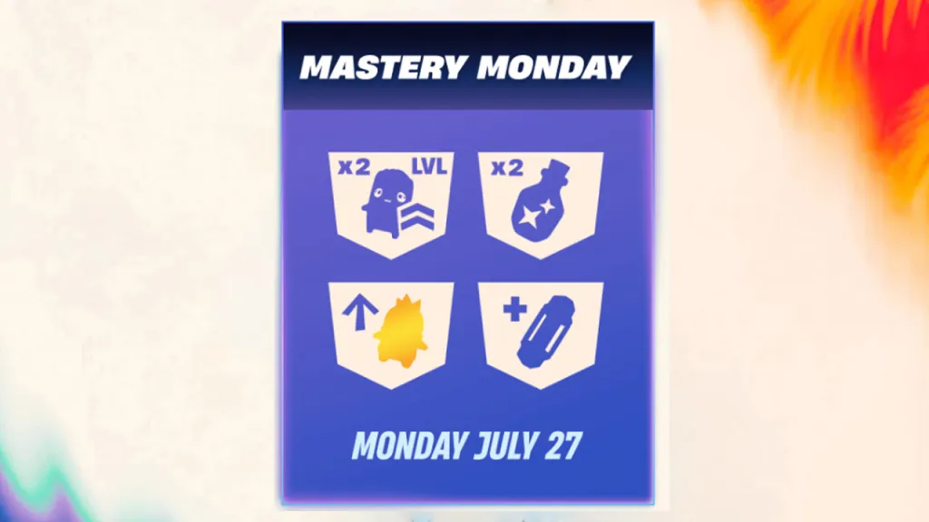 Fortnite Mastery Monday Rewards Chart