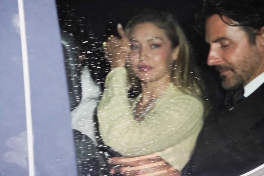 Gigi Hadid and Bradley Cooper departing Madison Square Garden.