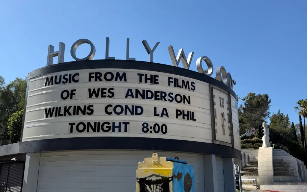 Hollywood Bowl marquee advertising 
