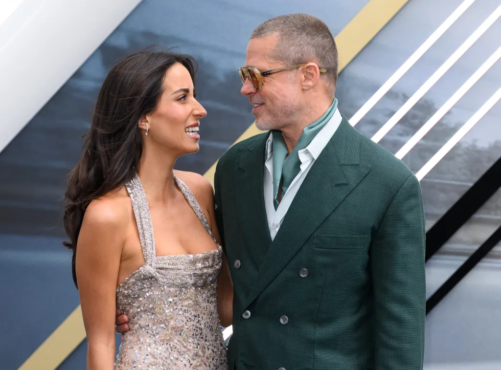 Ines de Ramon and Brad Pitt at the 