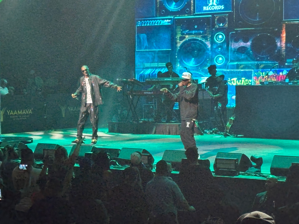 Snoop Dogg performing at Yaamava' Resort & Casino's 40th anniversary celebration.