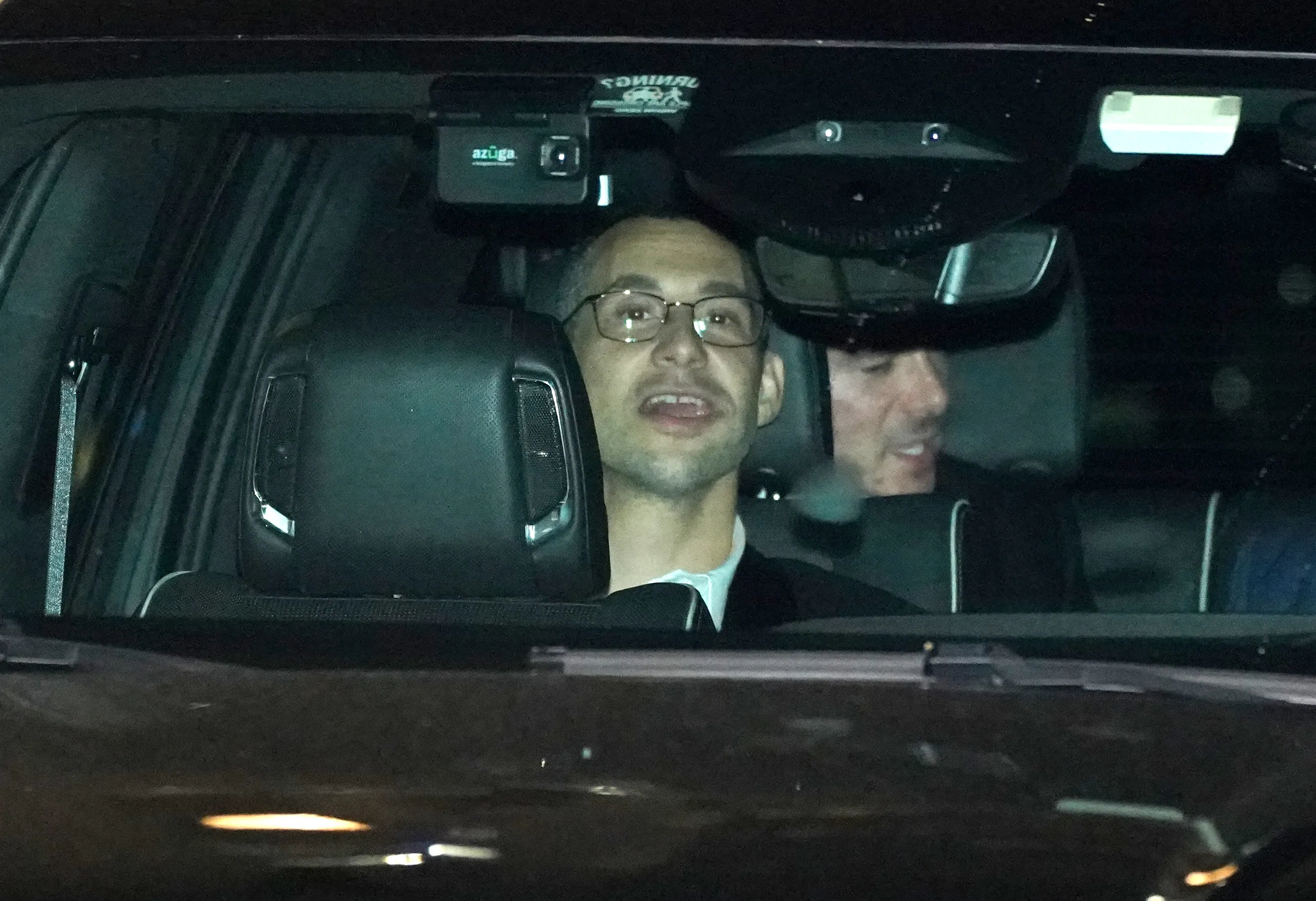 Jack Antonoff leaving the wedding of Taylor Swift and Travis Kelce.