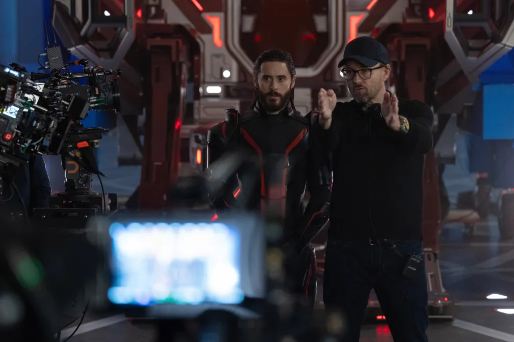 Jared Leto and director Joachim Ronning on the set of