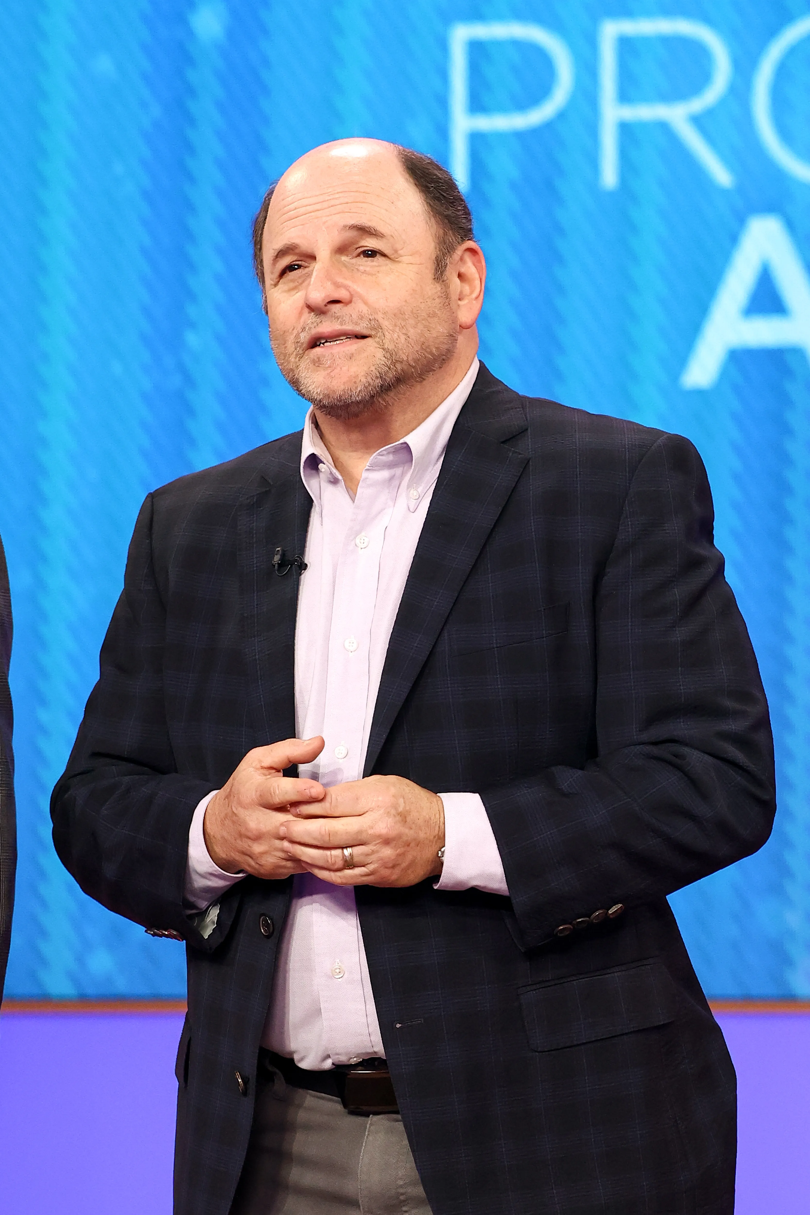 Jason Alexander speaking onstage at Project Angel Food's Lead with Love 5 event.