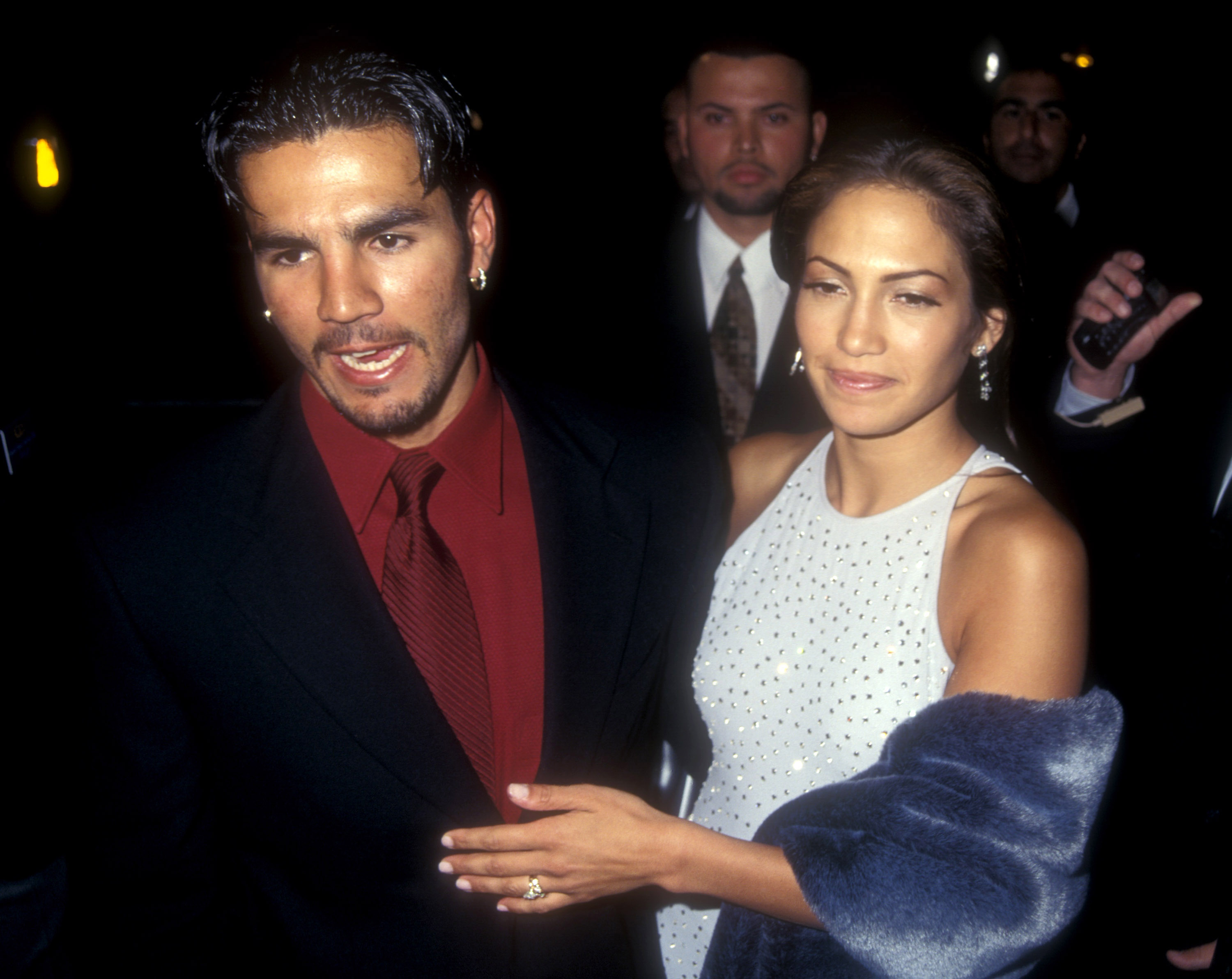 Jennifer Lopez and Ojani Noa at the premiere of 