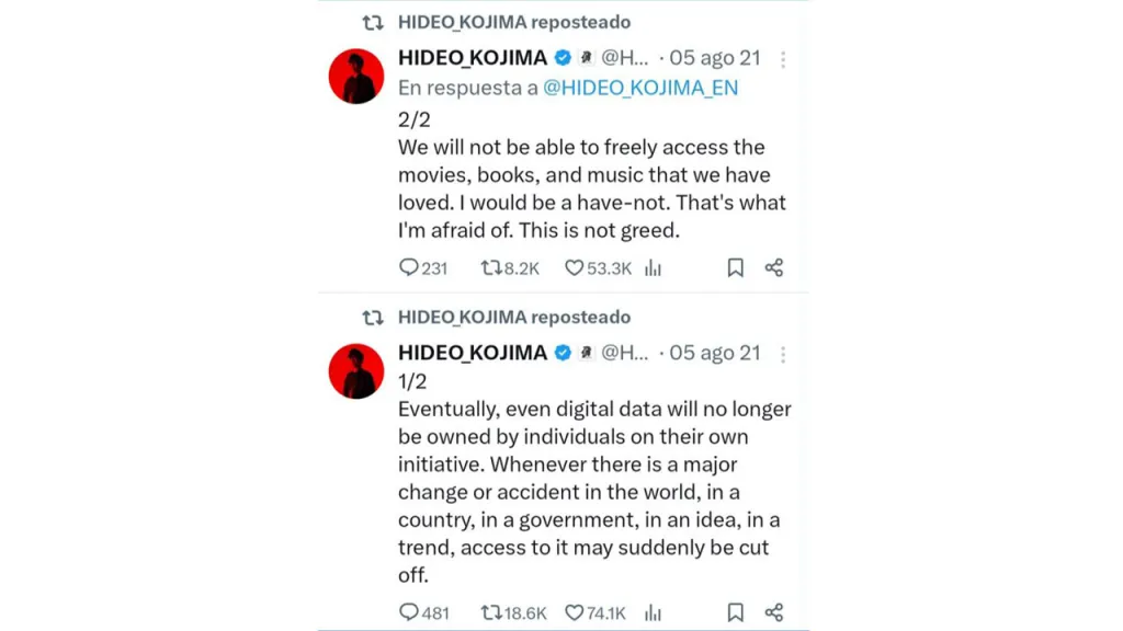 Hideo Kojima Tweets 2021