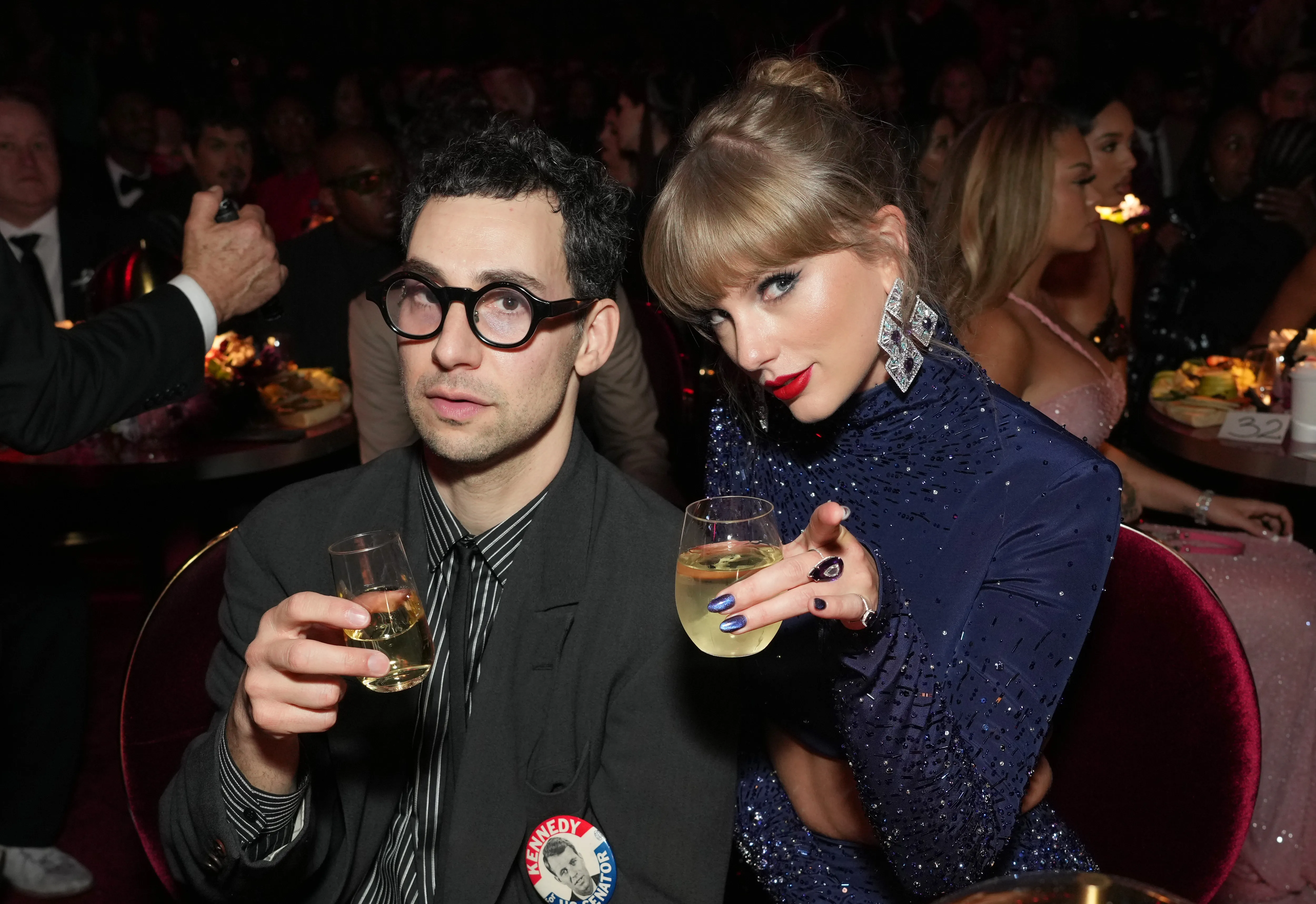 Jack Antonoff and Taylor Swift at the 65th GRAMMY Awards.
